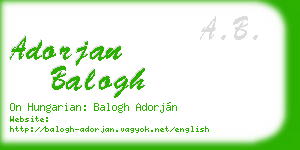 adorjan balogh business card